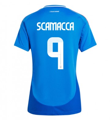 Italia Gianluca Scamacca #9 Primera Equipación Mujer Eurocopa 2024 Manga Corta